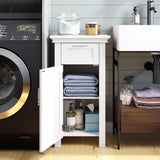 RiverRidge Home Somerset Single Door Bathroom & Laundry Storage Cabinet with Drawer & Adjustable Shelf, White image 8