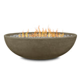 Riverside Oval Concrete Propane Fire Pit in Glacier Gray, 48-in