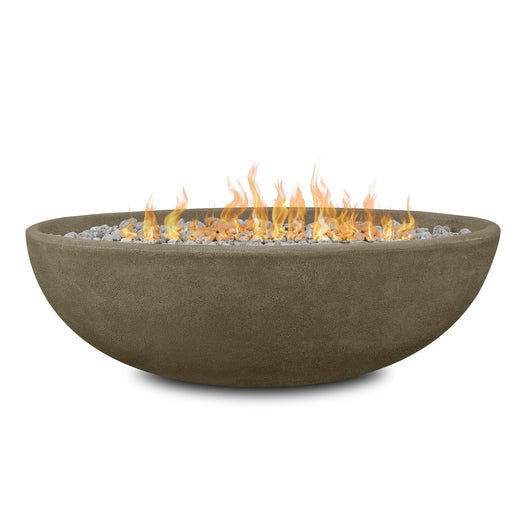 Riverside Oval Concrete Propane Fire Pit in Glacier Gray, 48-in