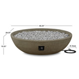 Riverside Oval Concrete Propane Fire Pit in Glacier Gray, 48-in image 3