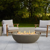 Riverside Oval Concrete Propane Fire Pit in Glacier Gray, 48-in image 4
