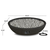 Riverside Oval Concrete Propane Fire Pit in Shale, 48-in image 8
