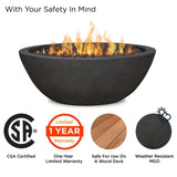 Riverside Round Concrete Gas Fire Pit in Shale, 36-in image 6