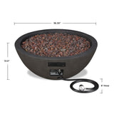 Riverside Round Concrete Gas Fire Pit in Shale, 36-in image 8