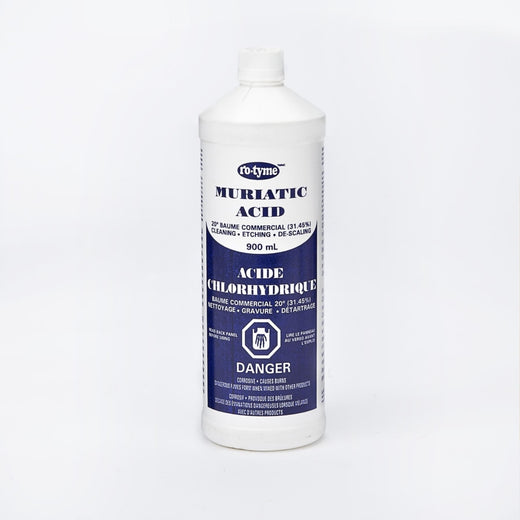 Ro-Tyme Muriatic Acid For Cleaning & Etching Concrete & Descaling Tile/Porcelain, 900-mL