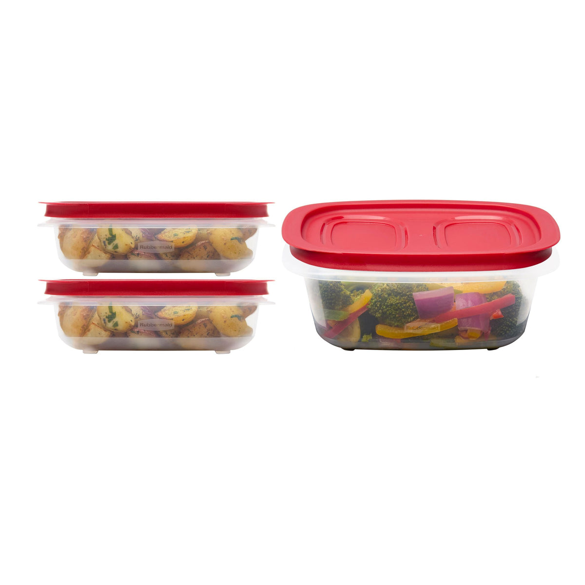Rubbermaid 3.57-Cup (2) and 5.26-Cup EasyStore Rectangle Food Storage Containers with Lids, 3 Pack
