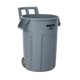 Rubbermaid Commercial Wheeled Brute Circular Outdoor Garbage Can, Grey, 121-L