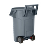 Rubbermaid Commercial Wheeled Brute Circular Outdoor Garbage Can, Grey, 121-L image 3