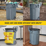 Rubbermaid Commercial Wheeled Brute Circular Outdoor Garbage Can, Grey, 121-L image 8