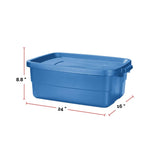 Rubbermaid Roughneck Stackable Storage Box with Lid, 38-L, Blue image 2