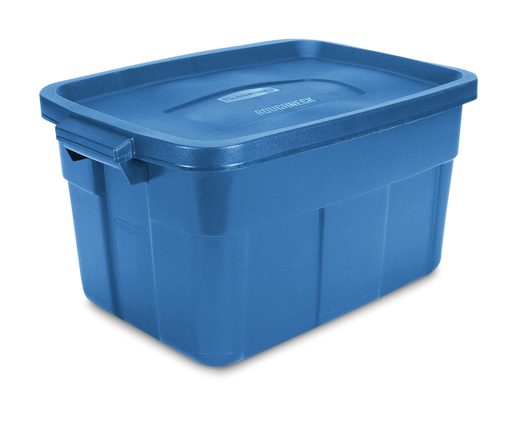 Rubbermaid Roughneck Stackable Storage Box with Lid, 53-L, Blue