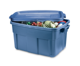 Rubbermaid Roughneck Stackable Storage Box with Lid, 53-L, Blue image 2
