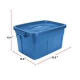 Rubbermaid Roughneck Stackable Storage Box with Lid, 53-L, Blue image 3