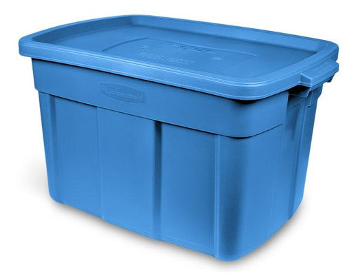 Rubbermaid Roughneck Stackable Storage Box with Lid, 68-L, Blue