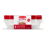 Rubbermaid TakeAlong Rectangle Plastic Food Storage Container Set with Quik Clik Seal Lid, 6-pc