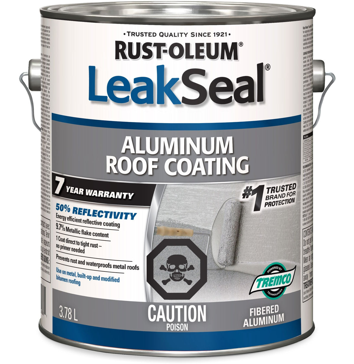 Rust-Oleum LeakSeal Aluminum Roof Coating, Reflective, Rust Proof & Waterproof Sealant, 3.78-L
