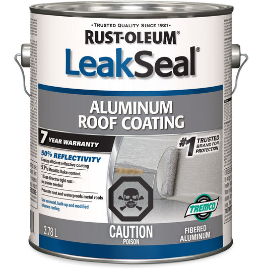 Rust-Oleum LeakSeal Aluminum Roof Coating, Reflective, Rust Proof & Waterproof Sealant, 3.78-L