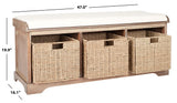 Safavieh Lonan Wicker Storage Bench, Grey Wash/White, 16.1-in x 47-in x 19.9-in image 6