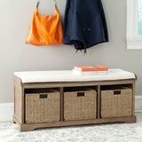 Safavieh Lonan Wicker Storage Bench, Grey Wash/White, 16.1-in x 47-in x 19.9-in image 8