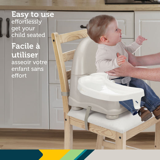 Safety 1st Easy Care Taupe Swing Tray Booster Seat