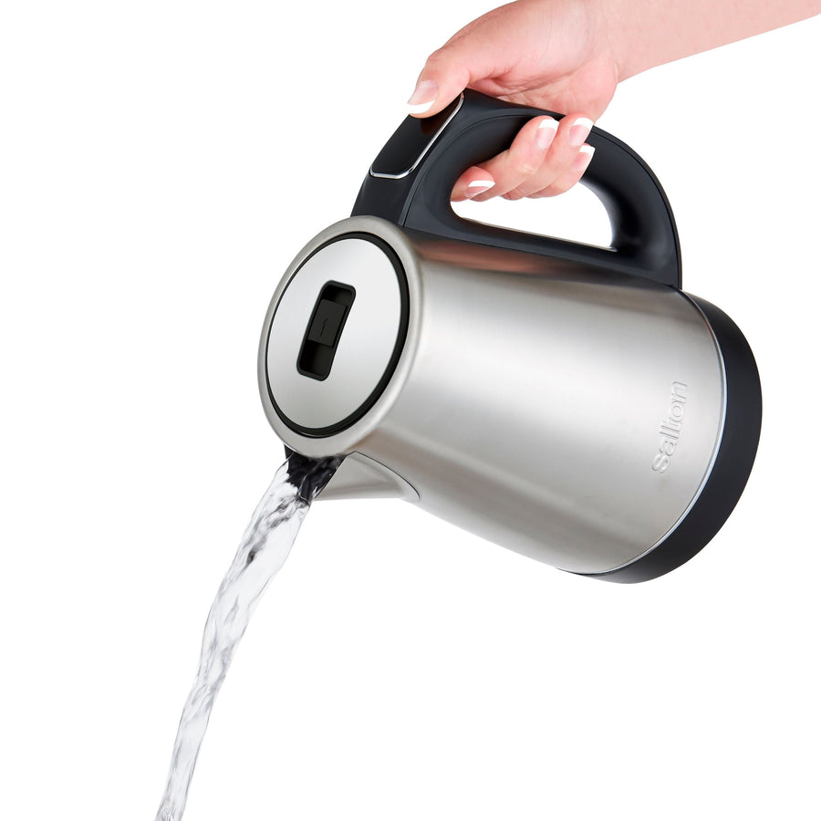 Salton Cordless Electric Kettle with Digital Display, Stainless Steel, 1.7-L