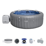 Salu Spa Santorini Grey 7-Person Luxe HydroJet Pro Round Smart Spa, 85-in x 31.5-in image 3