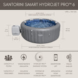 Salu Spa Santorini Grey 7-Person Luxe HydroJet Pro Round Smart Spa, 85-in x 31.5-in image 6