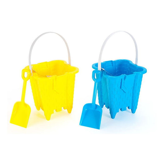 Sand Castle Bucket & Shovel Set, Blue/Green/Red/Yellow, Assorted, Ages 2+, for Beach/Pool Fun Activities