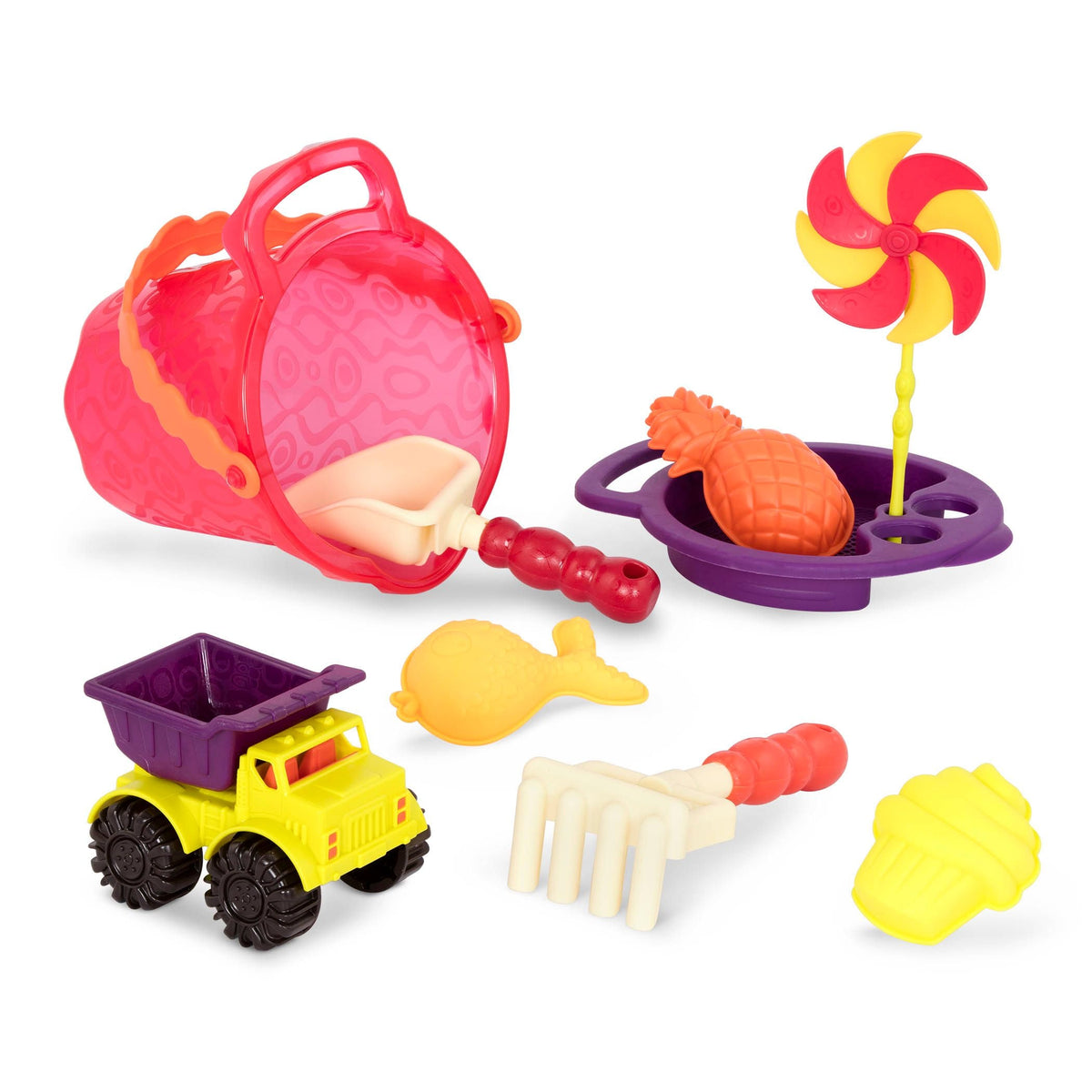 Sands Ahoy! Outdoor Beach Sand Playset with 9 Beach Accessories, Bilingual, 9-pc