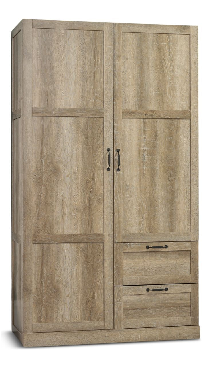 Sauder 2 Door 2 Drawer Wardrobe, Oak