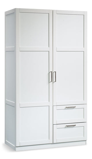 Sauder 2 Door 2 Drawer Wardrobe, White