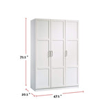 Sauder 3 Door Wardrobe Shaker, White image 4