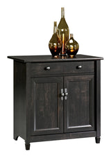 Sauder Edge Water 2-Door Storage Cabinet With Adjustable Shelf, Estate Black Finish