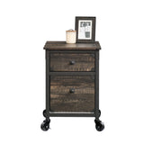 Sauder Steel Pedestal River File Cabinet with Drawers, Carbon Oak image 2