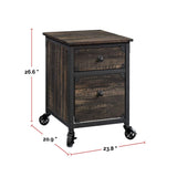 Sauder Steel Pedestal River File Cabinet with Drawers, Carbon Oak image 4