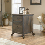 Sauder Steel Pedestal River File Cabinet with Drawers, Carbon Oak image 7