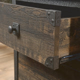 Sauder Steel Pedestal River File Cabinet with Drawers, Carbon Oak image 8