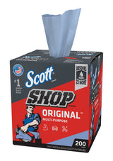 Scott Multi-Purpose Shop Paper Towels, 9 x 12-in, Blue, 200-pk