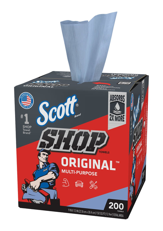 Scott Multi-Purpose Shop Paper Towels, 9 x 12-in, Blue, 200-pk