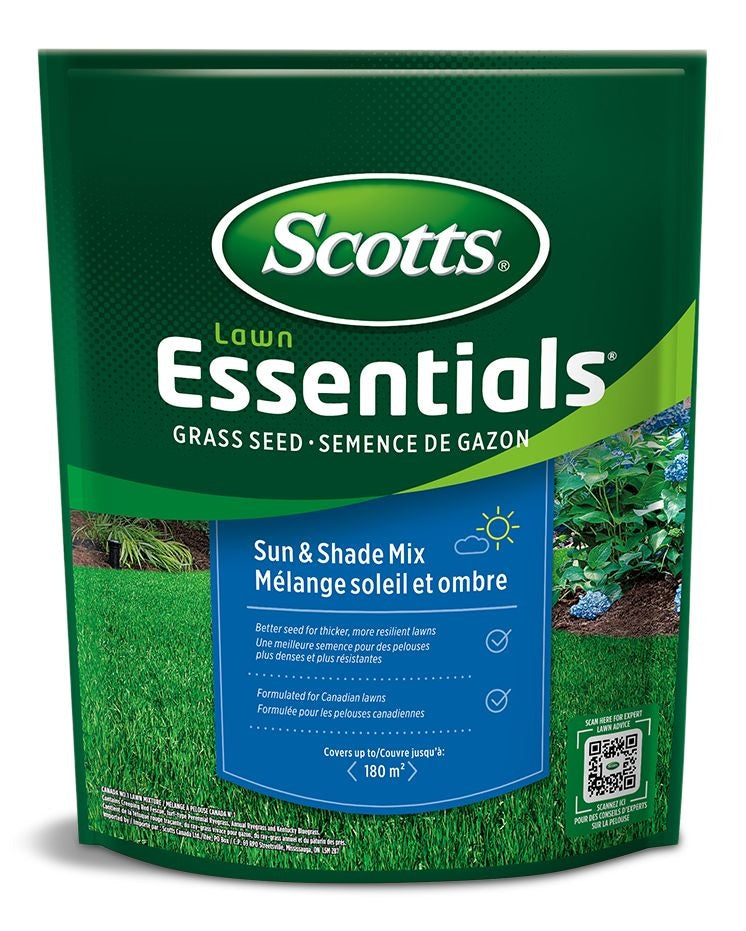 Scotts Lawn Essentials Sun & Shade Grass Seed Mix, Weed-Free, 1-kg