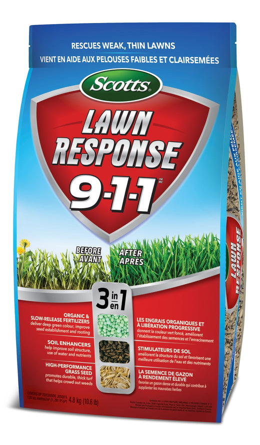 Scotts Lawn Response 3-in-1 Grass Seed & Fertilizer Mix, 9-1-1, 4.8-kg