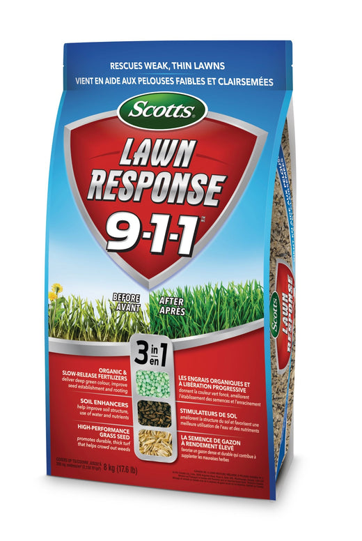 Scotts Lawn Response 3-in-1 Grass Seed & Fertilizer Mix, 9-1-1, 8-kg
