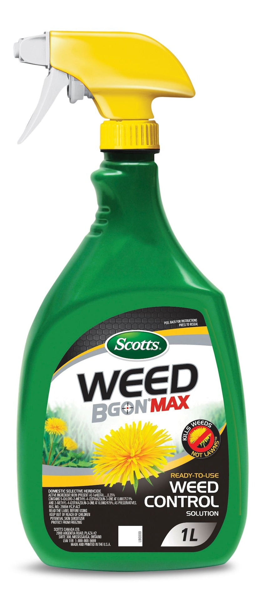 Scotts Weed B Gon MAX Ready-to-Use Weed Control/Killer, Herbicide for Lawns, 1-L
