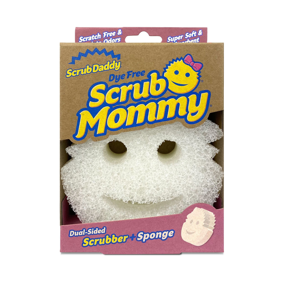 Scrub Daddy Dye Free Mommy Dual-Sided Scrubber & Sponge