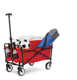 Seina Outdoor Collapsible Folding Utility Wagon with Cup Holders, 150-lb Capacity image 3
