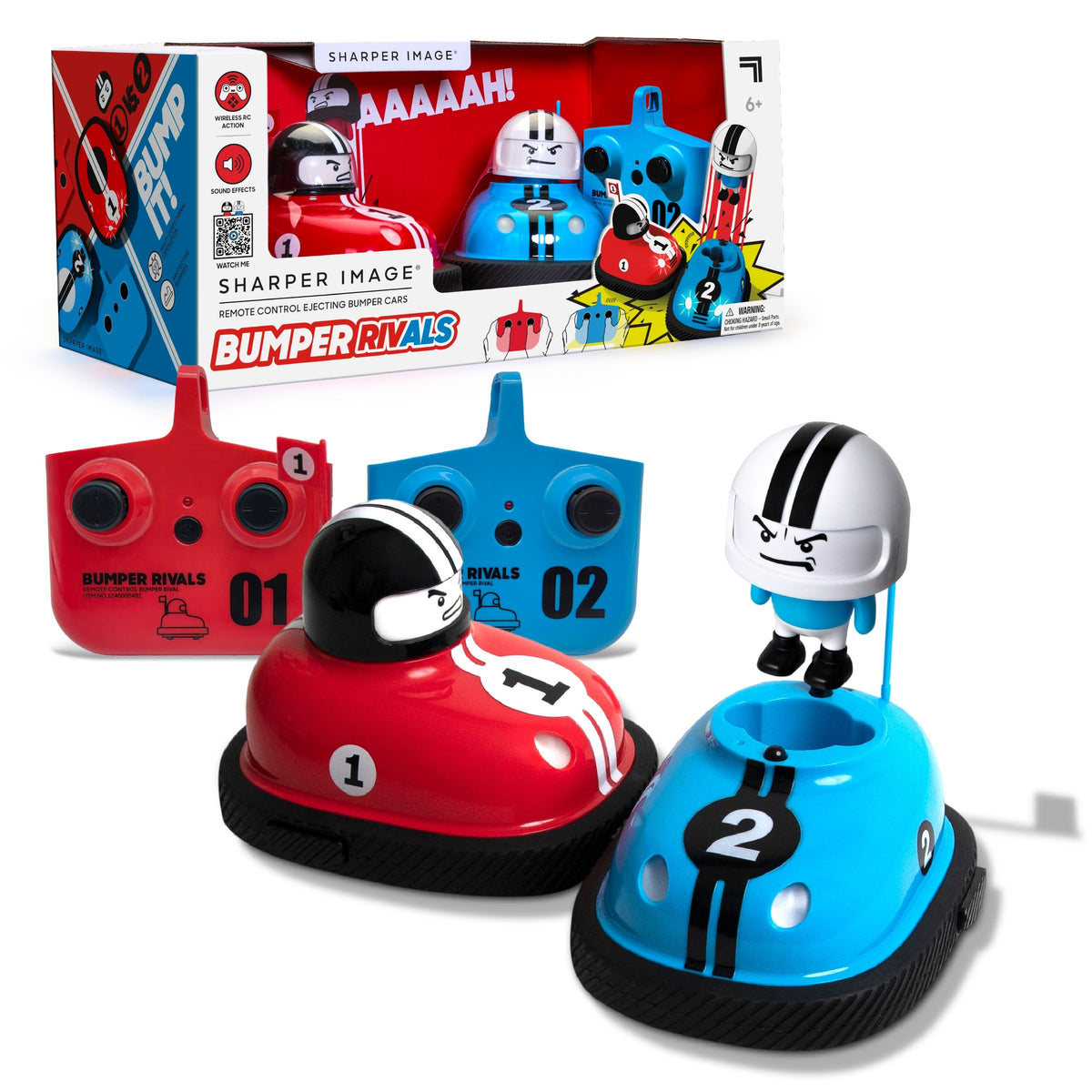 Sharper Image Road Rage Speed Bumper Remote Controlled Car Toy, 2-pk