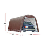 ShelterLogic Heavy Duty Waterproof Round Style Auto Shelter with UV Protection, 12x24x10-ft image 3
