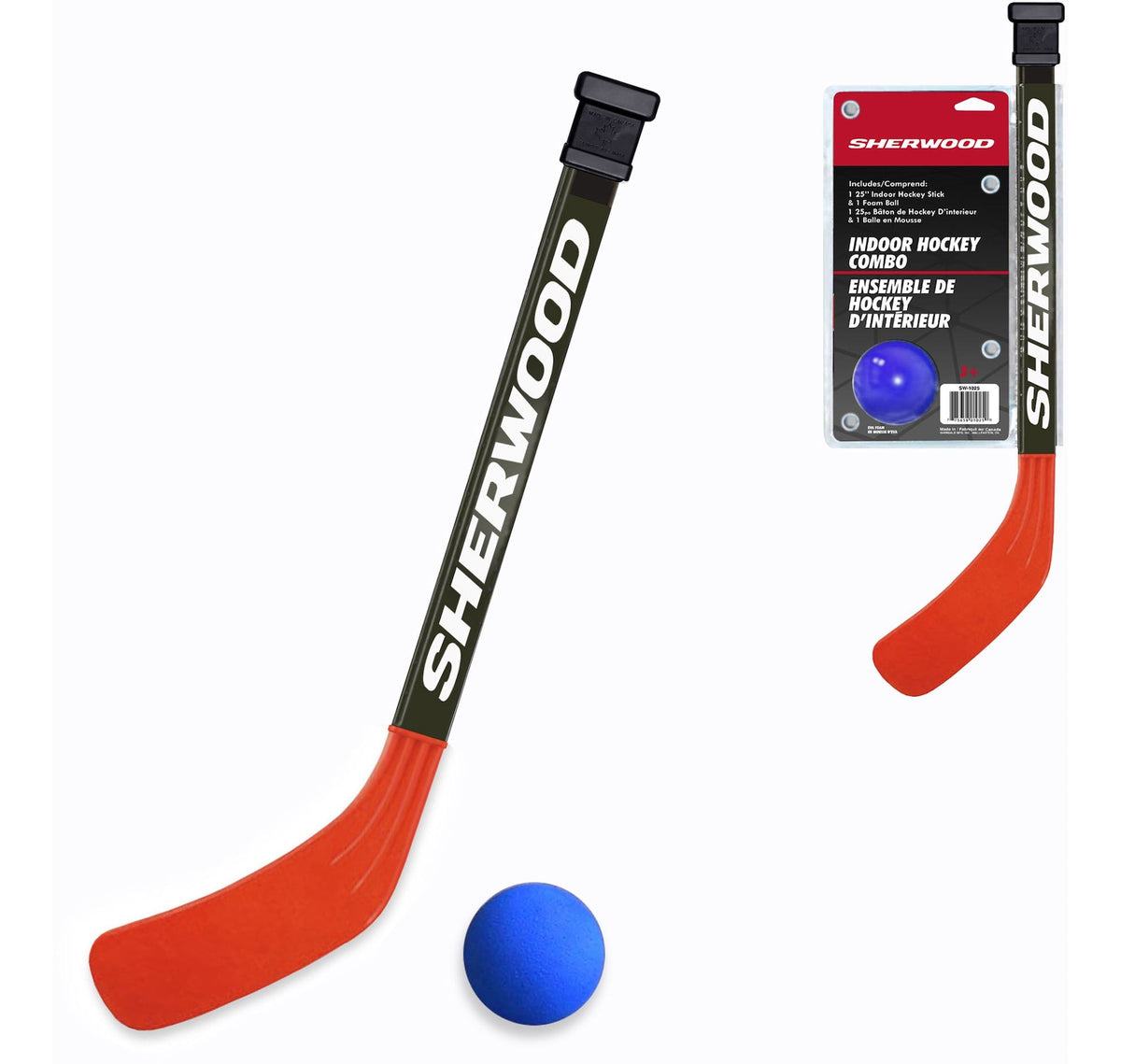 Sherwood Indoor Mini Hockey Stick and Ball Set, 2-pc