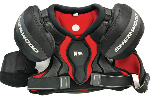 Sherwood Rekker M65 Hockey Shoulder Pads, Junior, Black/Red, Assorted Sizes