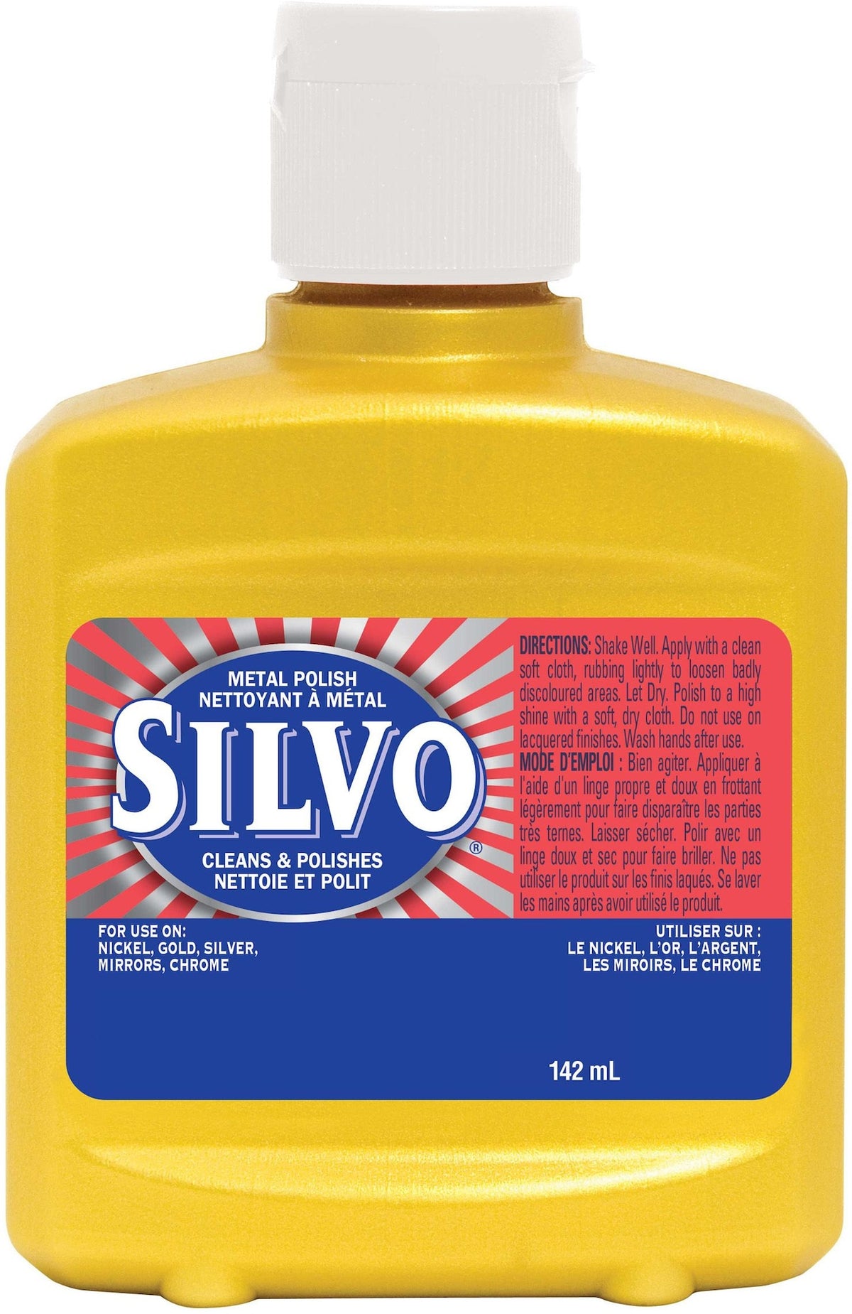 Silvo Metal Polish, Cleans & Polishes Nickel, Gold, Silver, Mirrors & Chrome, 142-mL